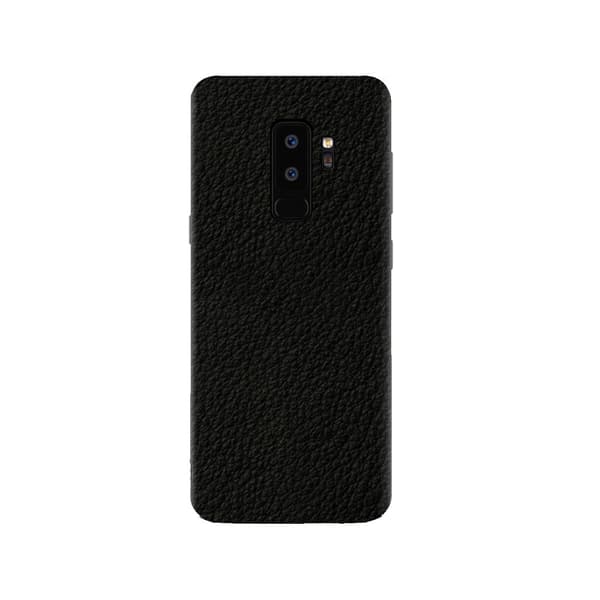 Galaxy S9 Plus Läder Skyddande Plast Skal Baksida Svart black