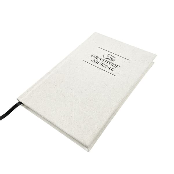 A5 Daglig Taknemmelighedsdagbog - Linned Hardcover Notesbog med Tykt Papir til Refleksion og Positivitet Beige Beige