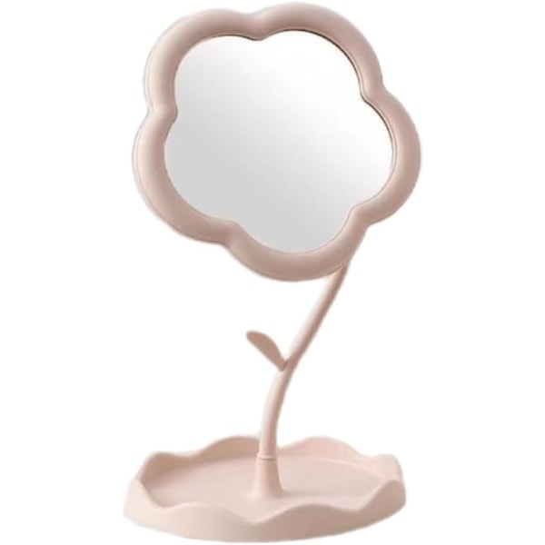 Blomspegel, Bordspegel, Sminkspegel, Blomformad Sminkspegel, Söt Blomformad, Lämplig för Sovrum, Vardagsrumsdekoration pink