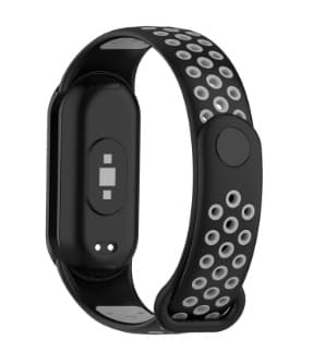 Silikoniranneke Xiaomi Mi Band 8:lle Musta+Harmaa