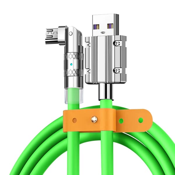 90° Roterende Opladningskabel - 120W - 1,2 m Grøn