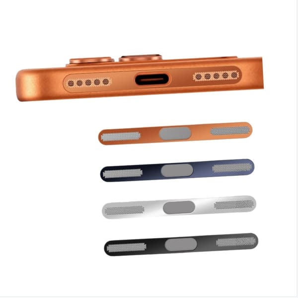 Metalliset pölytiiviit verkkotarrat yhteensopivat iPhone 17 Pro Maxin kanssa - 2 kpl harmaa Grey