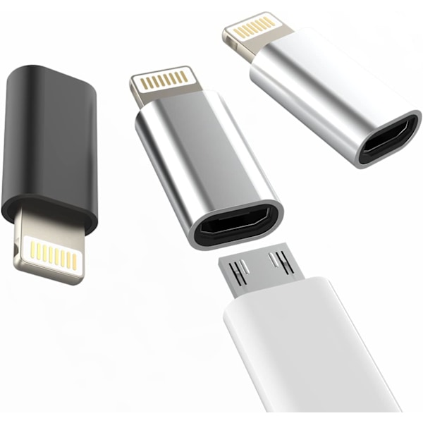 Micro USB - Lightning-sovitin (3 kpl)