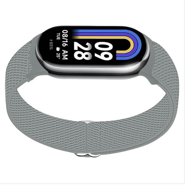 Joustava nailonranneke Xiaomi 8/9:lle (14mm) Harmaa Grey