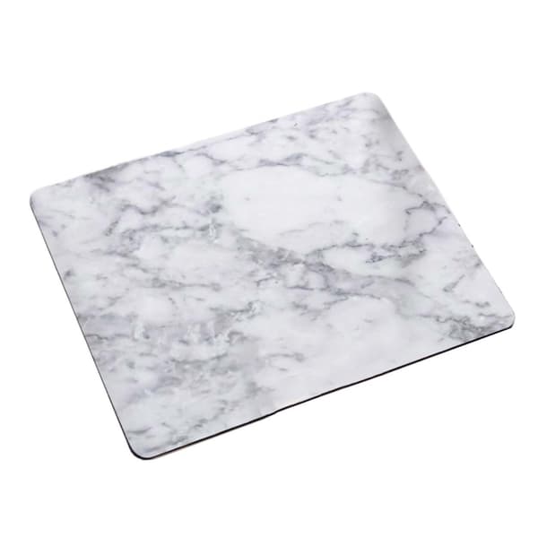 Myk musematte med trykk Hvit Marmor 21x26cm hvit white