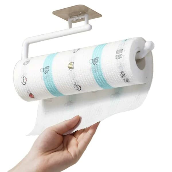 Selvklebende holder for husholdningspapirhåndklekrok hvit hvit white
