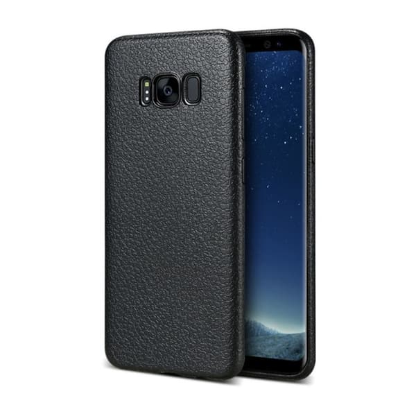 Samsung Galaxy S8 Mobilskal Svart Läder Läder svart black