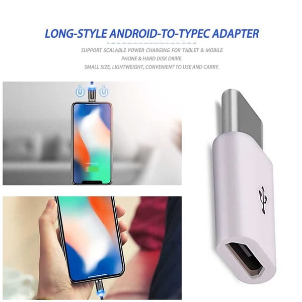 Android Micro USB til USB C OTG Adapter sort black