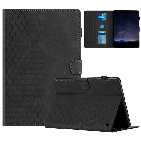 Fodral för Amazon Fire HD 8 (2022)/(2020) Honeycomb-tryckt läderfodral med kortplats
