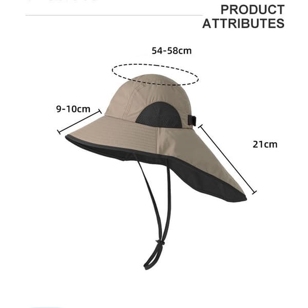 Justerbar solhatt med nakkebeskyttelse - 54-58cm Modell 5