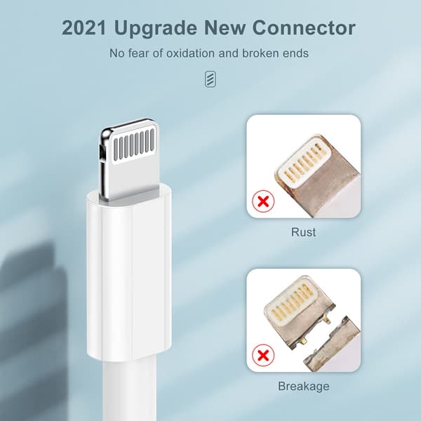 [2-pack] 2 m Apple MFi-certifierad iPhone-laddningskabel, 2 meter för iPhone 14/13/12/11/11 Pro/11 Pro Max/X/XS Max/8/7/6/5/iPad