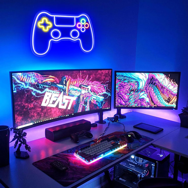 Gamer Neonskylt, Spelkontroll Neonskylt för Gamer Rumsdekor