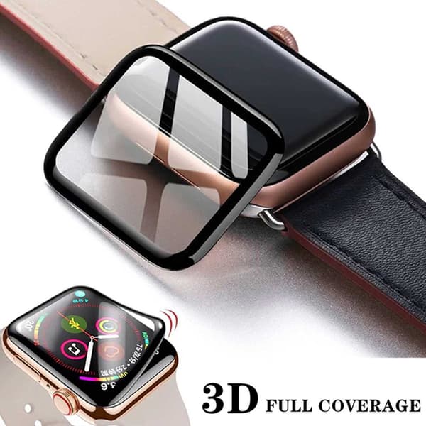 Apple Watch 7/8 45mm näytönsuoja [3 kpl] 3D kaareva näytönsuoja musta black