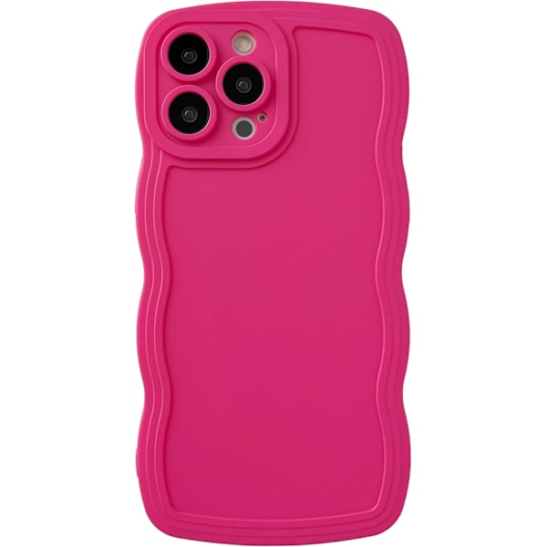 Skal till iPhone 13 Pro Max, Enfärgad Krullig Vågdesign Mjukt Kompatibelt med iPhone Skal (iPhone 13 Pro Max) rose red