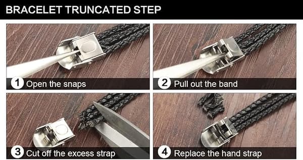 Herrläderarmband Svart Brun Flerskiktat Flätat Rep Gitarr Diskantklav Musiknot Smyckesarmband Justerbart