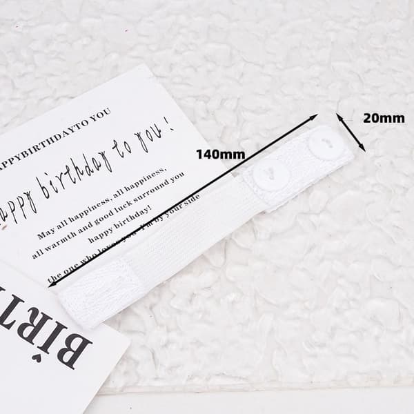 Mamma Bukse Midje Forlenger (2x15cm) - Justerbar Elastisk Knapp for Komfort Hvit