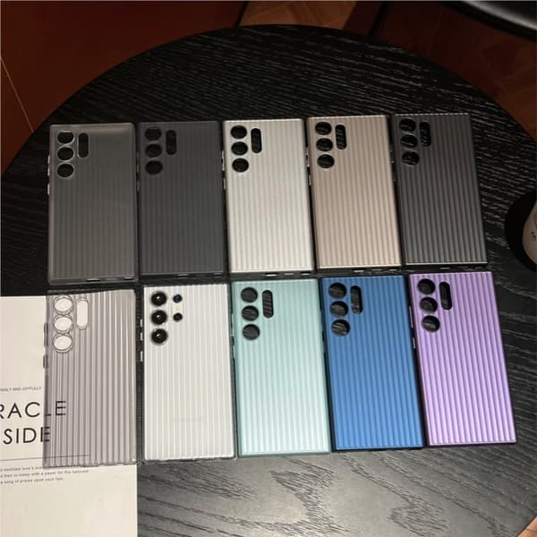 Matt stripemønster telefondeksel til Samsung Galaxy S24 S23 Plus Ultra Kamerabeskyttelse Støtsikker Hardt PC-deksel (For S24 Plus/Grønn) s24plus