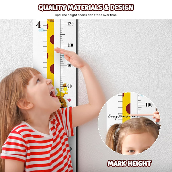 Höjdväxtdiagram för bebisar, Höjdtabell i canvas för barn, bebisar, småbarn, pojkar, flickor, Träväxtdiagram för vägg, rum, barnkammare, Hängbar
