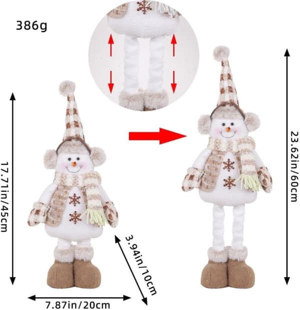1 st Teleskopisk jul-snögubbedocka med spetsig hatt, justerbar höjd B