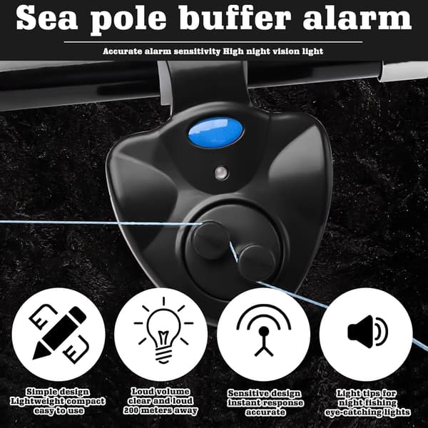 4 stk. Sensitive Elektroniske Fiske Bite Alarmer Lysindikator med LED Lysindikator