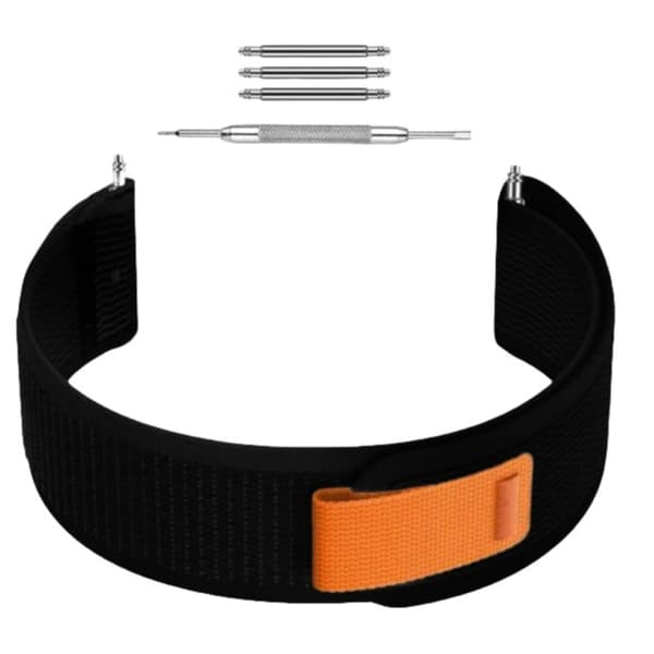 Garmin-yhteensopiva nailonranneke 22mm - Forerunner 245/255/265M Musta Black