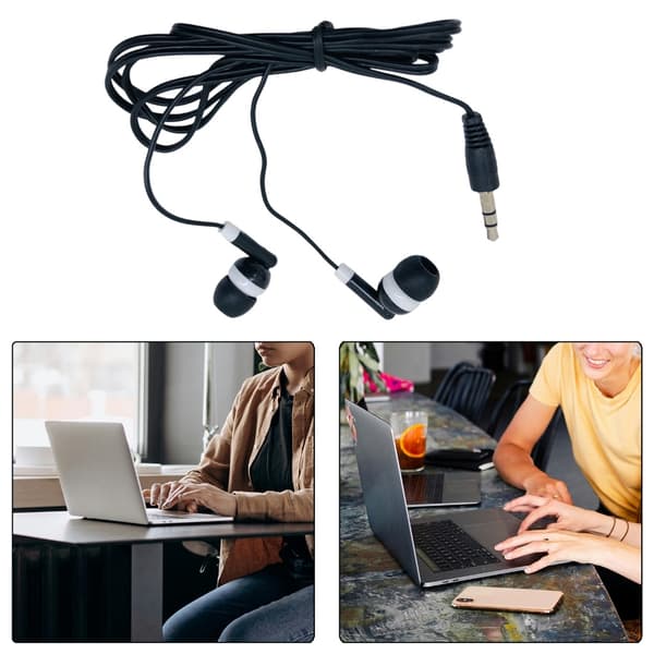 3,5 mm in-ear hovedtelefoner med ledning til smartphone-hovedtelefoner Kraftfuld lyd Basstøjisolering Multifunktionel øreprop Sort Black