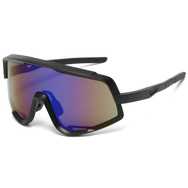 Sport Solglasögon Svarta Blåtonade Linser Svarta black
