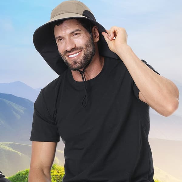 Justerbar solhatt med nakkebeskyttelse - 54-58cm Modell 5
