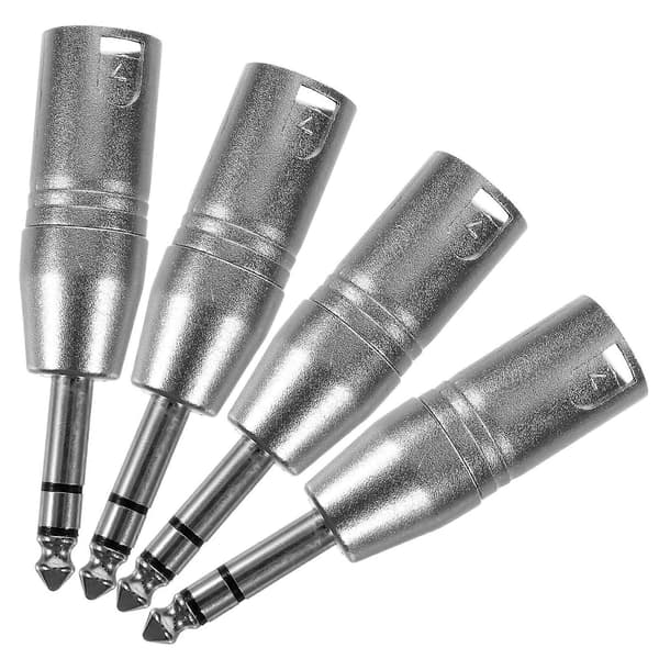 4 stk. XLR til 1/4 tomme adapter 1/4 til XLR kobling Han XLR til Han TRS konverter