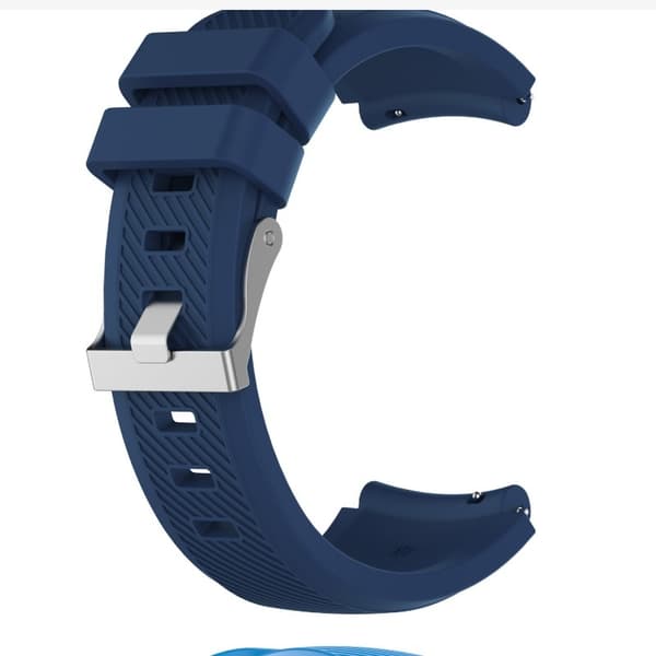 Silikonerem til Samsung Gear S3 - Erstatningsrem til Pebble Time og Huawei Watch 2 Pro NavyBlue 20 mm NavyBlue 20 mm NavyBlue