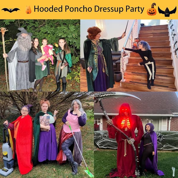 Unisex hettekappe for voksne, lang fløyelskappe, Halloween Cosplay-kostymer Brown