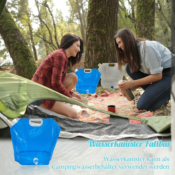 Vikbar vattenpåse 10 liter lämplig för nödsituationer, camping, BPA-fri