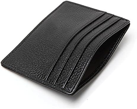 Sort Læder Mini Kreditkortholderpung RFID-blokering Unisex Kortholderpung