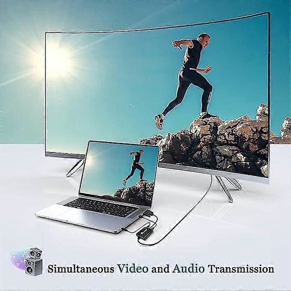 Kompatibel VGA till HDMI Adapter 1080P@ VGA Hane till HDMI Hona Konverterare för PC, Laptop, TV-box till HDTV, Monitor, Skärm