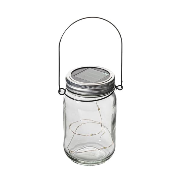 3 solcellelamper i glas med 8 LED'er, solcellelampe til terrasse