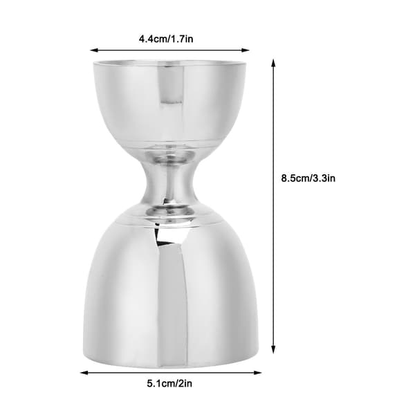 Rustfrit dobbeltkop rustfrit stål cocktail jigger mixer bartender værktøj til hjemmebar fest tilbehør Silver