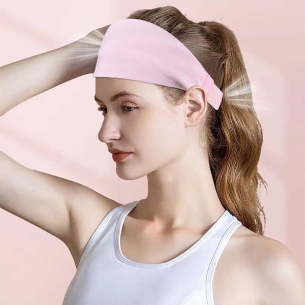Sports svetteabsorberende pannebånd Løping Fitness pannebånd Hodebånd Ny basketball Herre- og dame vår- og sommer sports pannebånd Light Pink