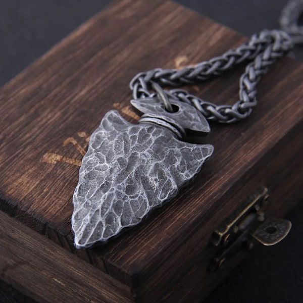 Vikinge Smykker, Antik Smedejernsfarvet Rustfrit Stål Vikinge Talisman Vedhæng Halskæde, Vikinge Smykkegave til Mænd