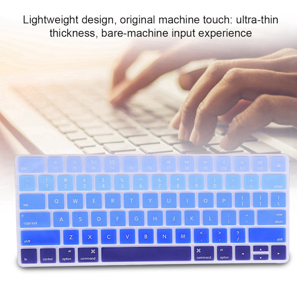 1 stk. Multicolor Støv- og Vandtæt Tastaturbetræk til Apple Magic Keyboard (Gradual Blue)