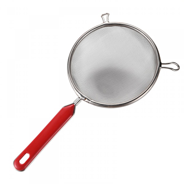 Rustfrit fintmasket si i rustfrit stål med gradueret si, trådsil, sigte med isoleret håndtag til køkkenudstyr