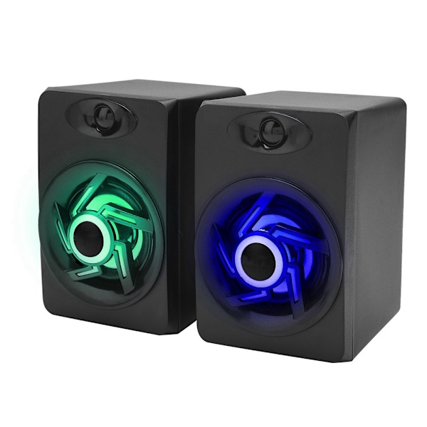 SSJY Mini Färgglad Skrivbordsdatorhögtalare USB-driven 3,5 mm Stereo Hem för PSP Svart