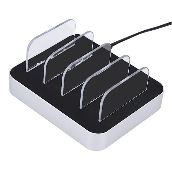 Universell 34W 6.8A 4-portars USB-laddningsdockningsstation Stativ Smart Snabbladdare Silver