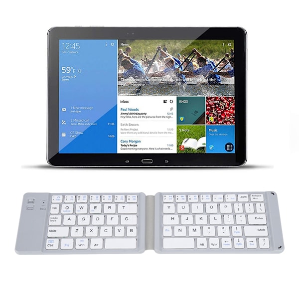 Bærbar F68 Universal Foldbar Bluetooth Trådløst Tastatur til iOS til Android til Windows Grå