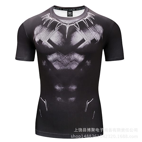Digitaalinen tulostus Superman lyhythihainen Captain America urheilutiukat vaatteet nopeasti kuivuvat kunto venytys T-paita D011 5XL