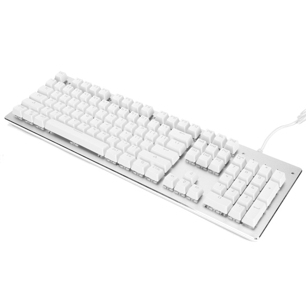 Mekaninen näppäimistö 104 näppäintä RGB-taustavalo Langaton lataus Virtalähde Langallinen USB Tietokone Tarvikkeet Valkoinen