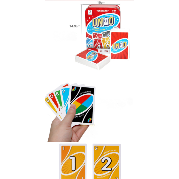 UNO familjekortspel Resevänligt, en fantastisk present till 7-åringar och uppåt 9342-UNQO järnlåda lyxig klassisk version 120/kartong