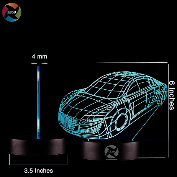 3D Optisk Illusion Nattlampa - 7 LED Färgväxlande Lampa - Svalt Mjukt Ljus Säkert för Barn - Skapar Fantastiska Drömmar