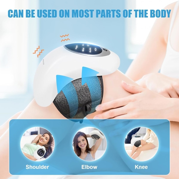 Knæmassager, trådløs knæmassager med multifunktionsskærm, fysisk varme- og vibrationsfunktion, det bedste produkt til en behagelig massage