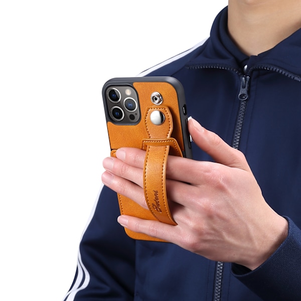 Justerbart handledsrem armband stativ kreditkortsfack slim stöttålig hybrid robust skyddande fodral för iPhone 14 telefonfodral