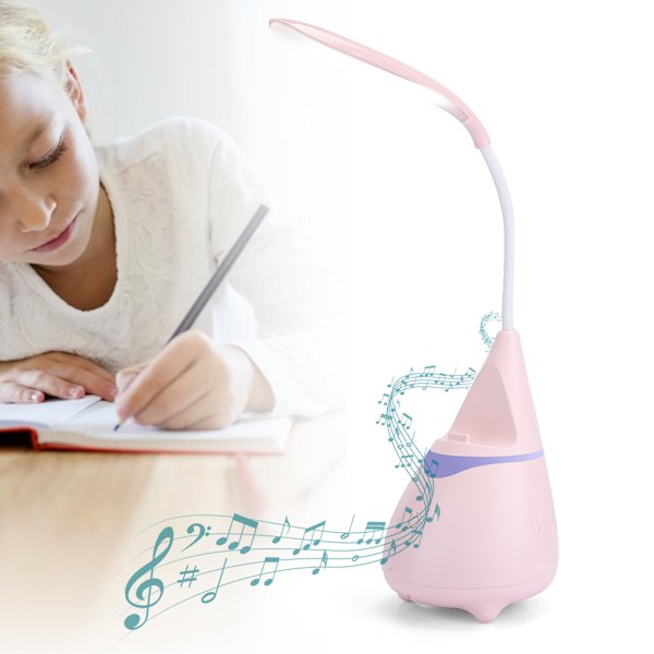 EZ-02 ABS Multifunktionell skrivbordslampa Bluetooth-högtalare Musikspelning Audiovisuella tillbehör UtrustningRosa